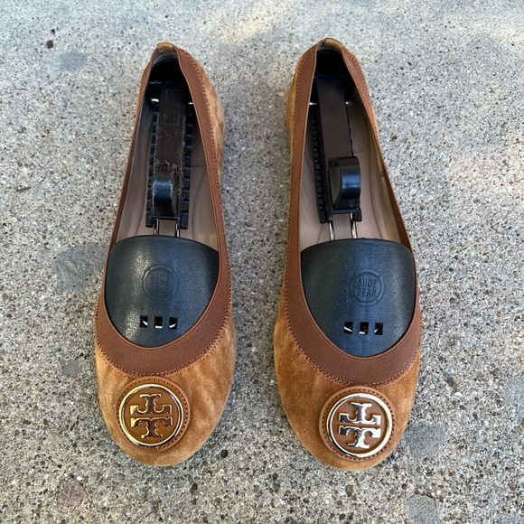 Tory Burch Tan Leather Suede Flats Size 7 - Picture 6 of 11